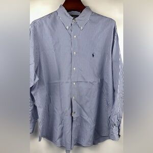 Polo Ralph Lauren Men's‎ XXL Classic Fit Blue White Striped Button Up